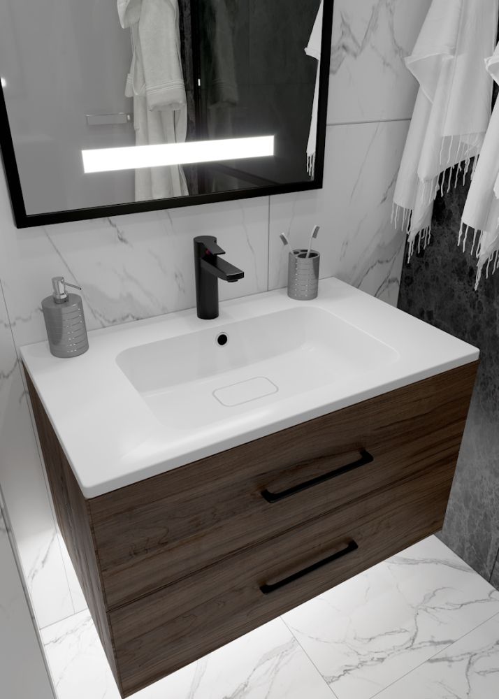 Раковина Florentina Палермо 80 см 10.230.00800.001, белая, артикул 10.230.00800.001