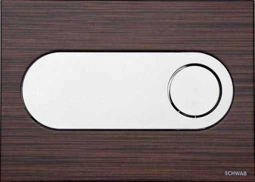 Schwab Circle, панель смыва с 2 клавишами, цвет основы wenge, цвет клавиш глян. хром