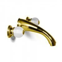 Bongio Rivoli Смеситель встраваемый для раковины с изливом 190мм, цвет матированное золото/Cristallo 00