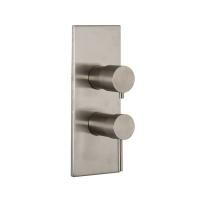 FIMA|Carlo Frattini Spillo Steel Смеситель для душа встроенный, с переключателем на 2/3 источника, внешняя часть, цвет INOX