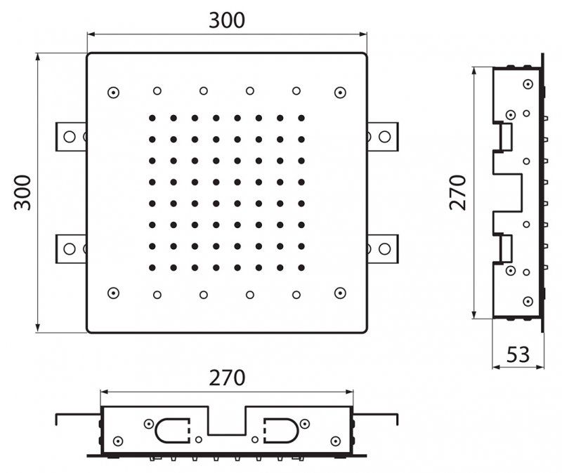 Верхний душ ультра плоский CEZARES CZR-SDU1-30