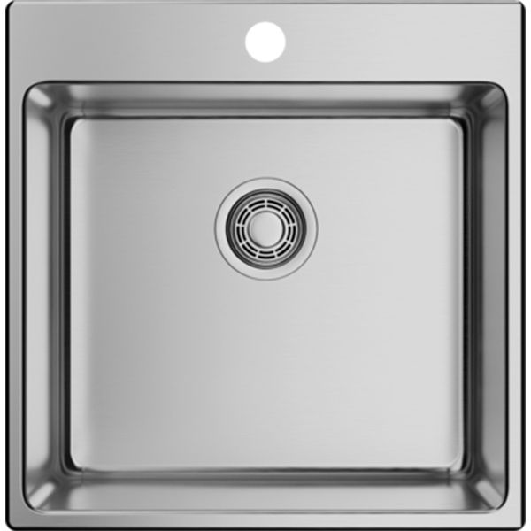 Мойка, OMOIKIRI, Amadare, ширина, мм-500, глубина, мм-505, высота, мм-200, тип установки-встраиваемый, отверстия для смесителя-1, с переливом, сифон, донный клапан, уплотнительная подкладка в комплекте, автоматический донный клапан приобретается отдельно,