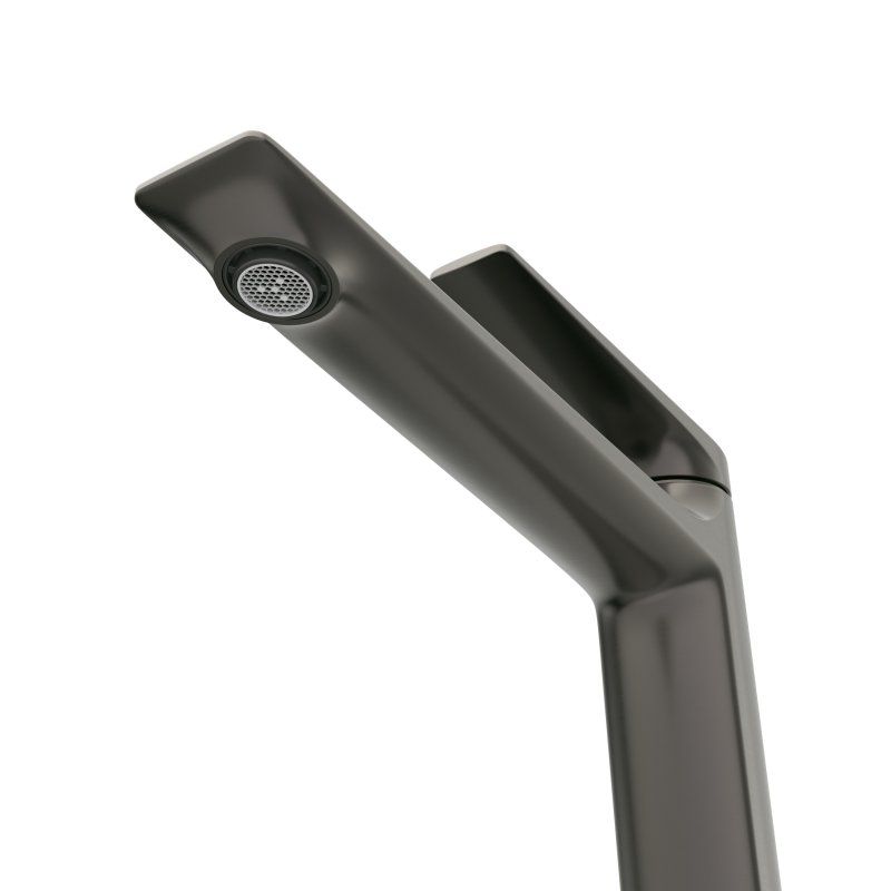 LINER-LC-GM-W0 Смеситель для накладной раковины однорычажный, без донного клапана, исполнение оружейная сталь, артикул LINER-LC-GM-W0