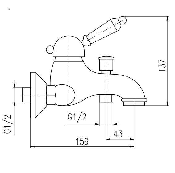 Смеситель для ванны Rav Slezak Labe L554.5SM