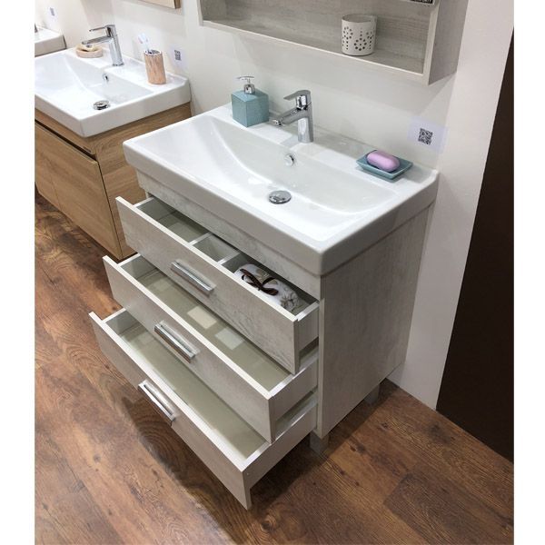 Тумба с раковиной Comforty Никосия 80Н 4142204 Дуб белый Тумба с раковиной Comforty Никосия 80Н 4142204 Дуб белый