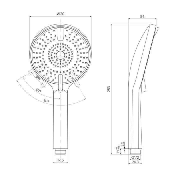Лейка для душа Milardo Rora 4F (ROR4FCRM18), артикул ROR4FCRM18