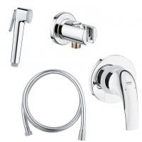 Готовый комплект для гигиенического душа GROHE BauCurve: встраиваемый смеситель, гигиенический душ со шлангом и держателем, хром (NH0002)