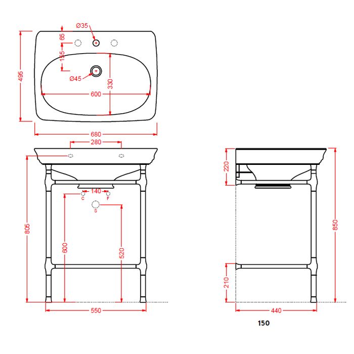 Artceram CIVITAS Металическая структура Quadra 55х44хh80,5см для раковины 68, цвет: хром Artceram CIVITAS Металическая структура Quadra 55х44хh80,5см для раковины 68, цвет: хром