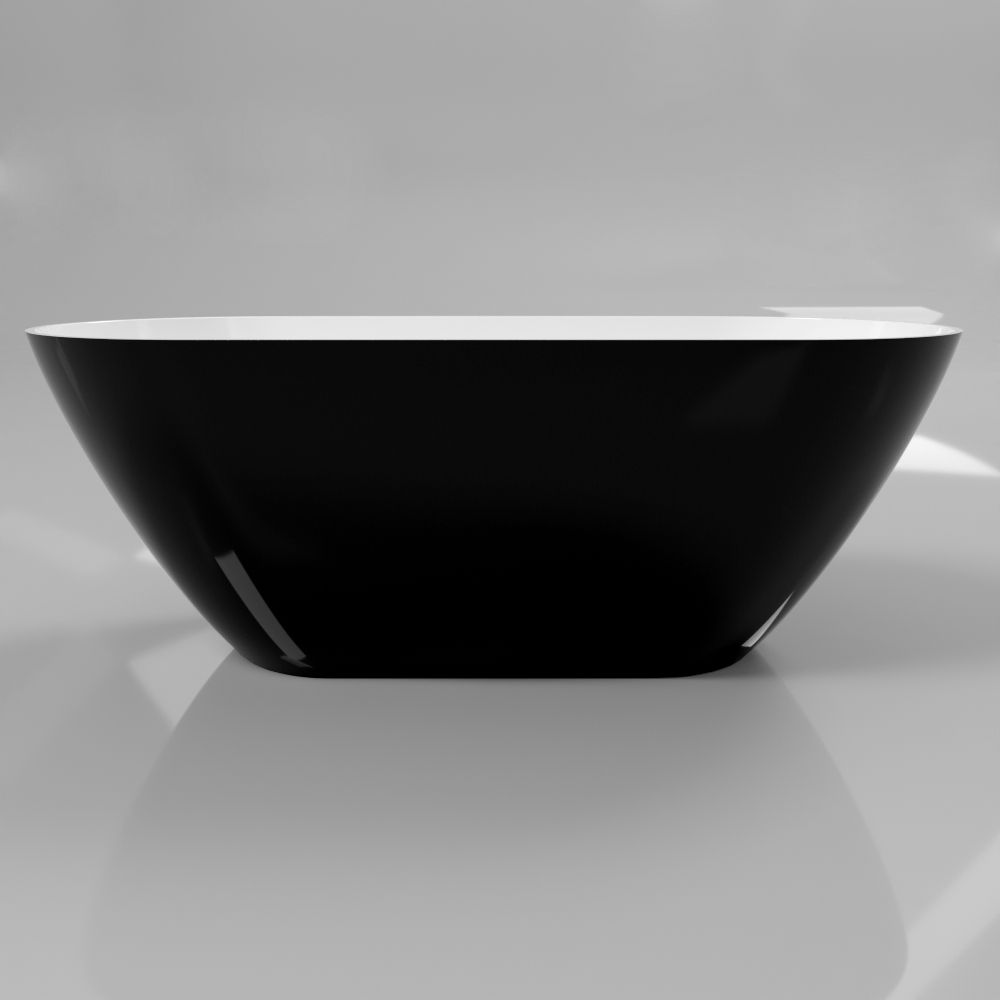 Ванна WHITECROSS Coral X 170x77 (черный/белый глянец) иск. камень