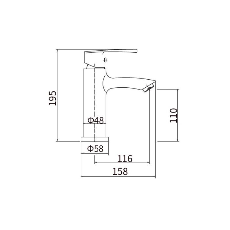 Смеситель для раковины Plstart PL1003-26, хром/мрамор