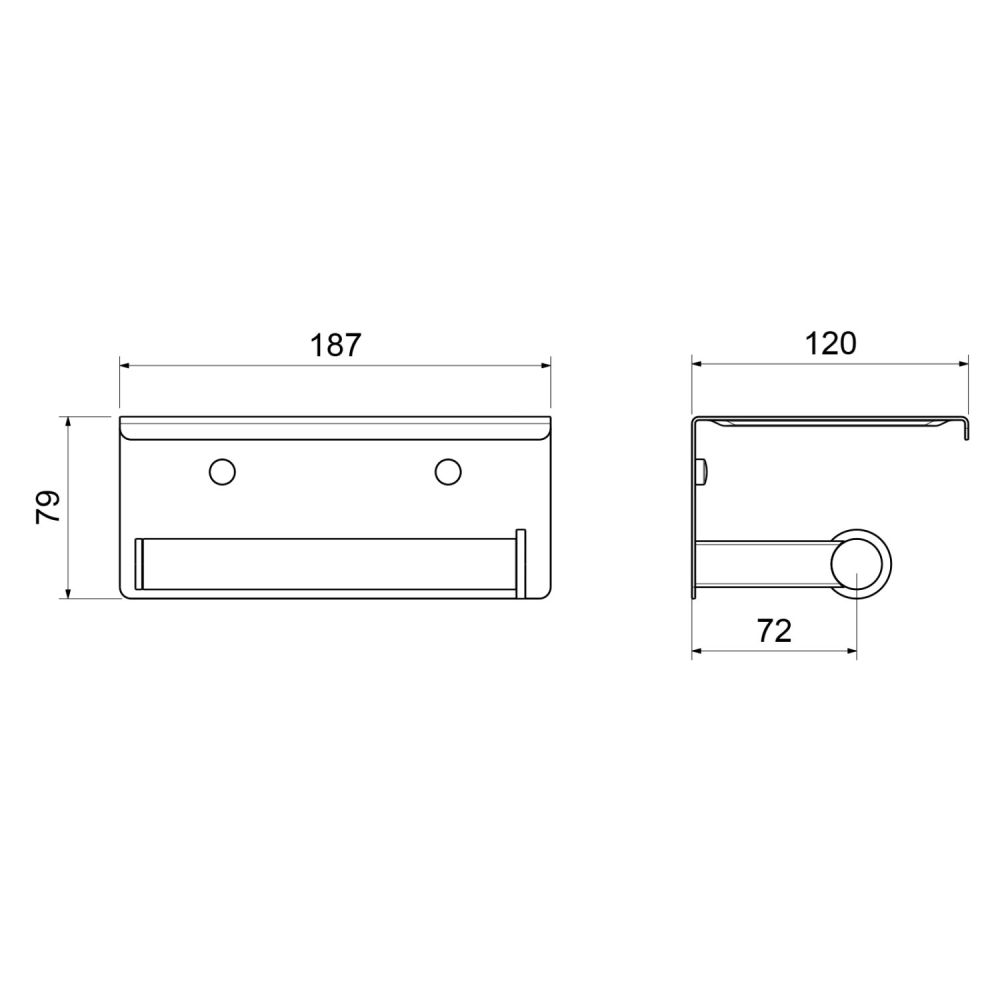 Бумагодержатель с полкой для телефона Timo Luiro хром (18543/00), артикул 18543/00