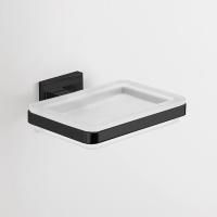 Colombo Basic Q Мыльница, подвесная, цвет: чёрный матовый/матовое стекло