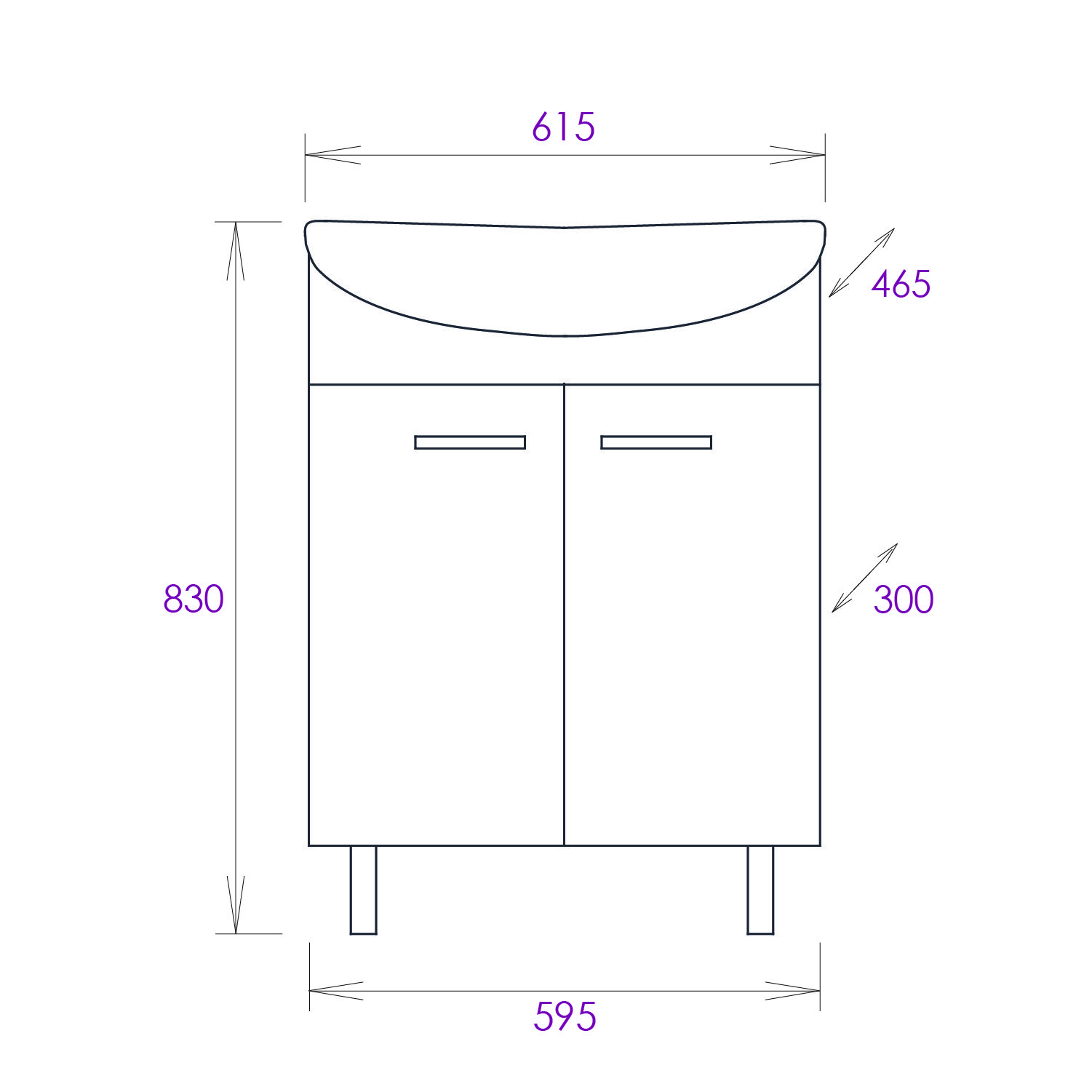 Тумба Onika Коралл 60 напольная, белая (ум. Уют 60)