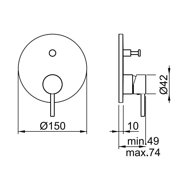 Almar ROUND CORE Внешняя часть смесителя на 2 потребителя, Brushed Nickel Almar ROUND CORE Внешняя часть смесителя на 2 потребителя, Brushed Nickel
