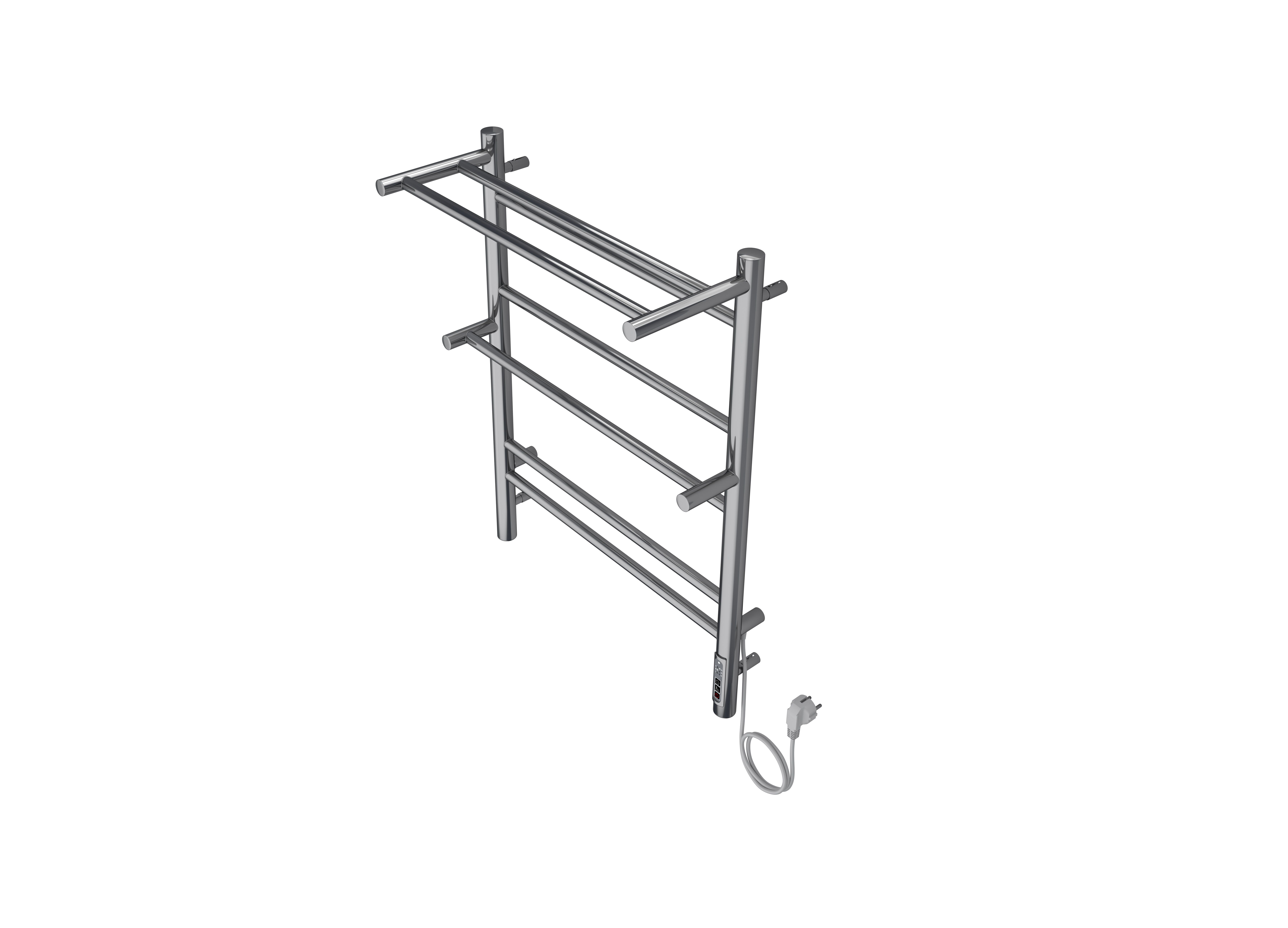 Полотенцесушитель электрический Aquatek (Акватек) Альфа П7 500х700 мм, с полкой, подключение скрытое к сети электропитания / электропровод с вилкой, с терморегулятором и таймером quick touch, нержавеющая сталь AISI 201, гарантия 5 лет