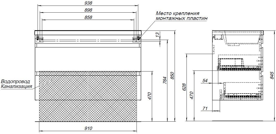 Тумба под раковину Aquanet Нота New 100 дуб светлый Тумба под раковину Aquanet Нота New 100 дуб светлый