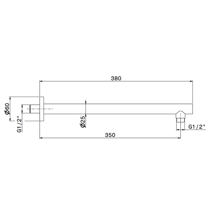 Newform X-STEEL 316 Кронштейн для верхнего душа, настенный., L=350 мм, G1/2" , цвет: PVD Brushed copper bronze Newform X-STEEL 316 Кронштейн для верхнего душа, настенный., L=350 мм, G1/2" , цвет: PVD Brushed copper bronze