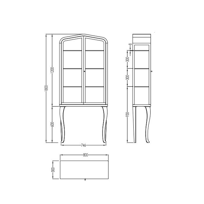 Devon Dancer 1 Витрина (80х30хh180см); с 2-мя дверцами, корпус и ножки цвет: черный глянец; дверки цвет: белый глянец, артикул DEDANCER1DB/PW