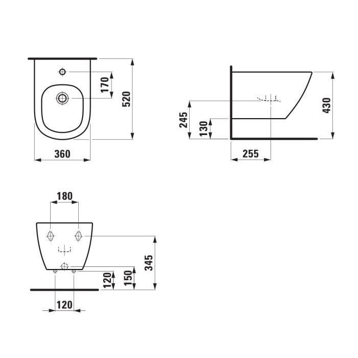 LAUFEN Lua Биде подвесное 520*360 мм, цвет белый глянец