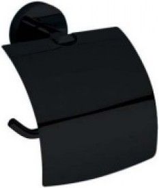Держатель DARK для туалетной бумаги с крышкой 140x155x80мм, черный