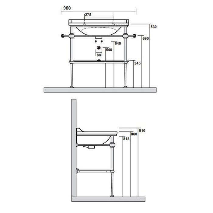 Kerasan Waldorf Раковина керамическая 80х55см, c 1 отверстием под смеситель, белая, цвет заглушки - хром