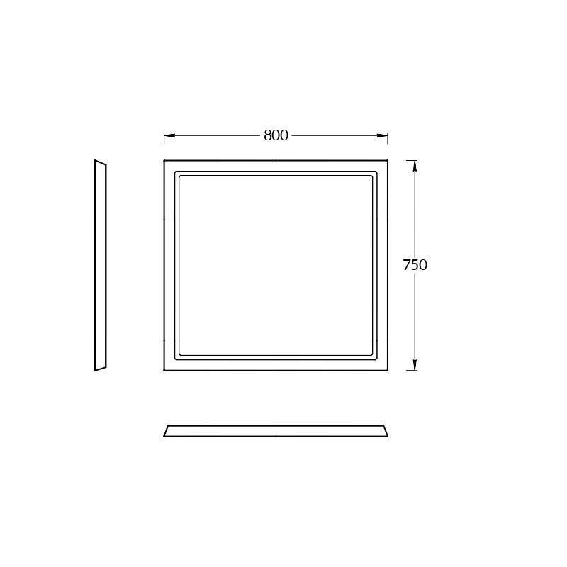 Зеркало POMPEI 80, черное глянцевое