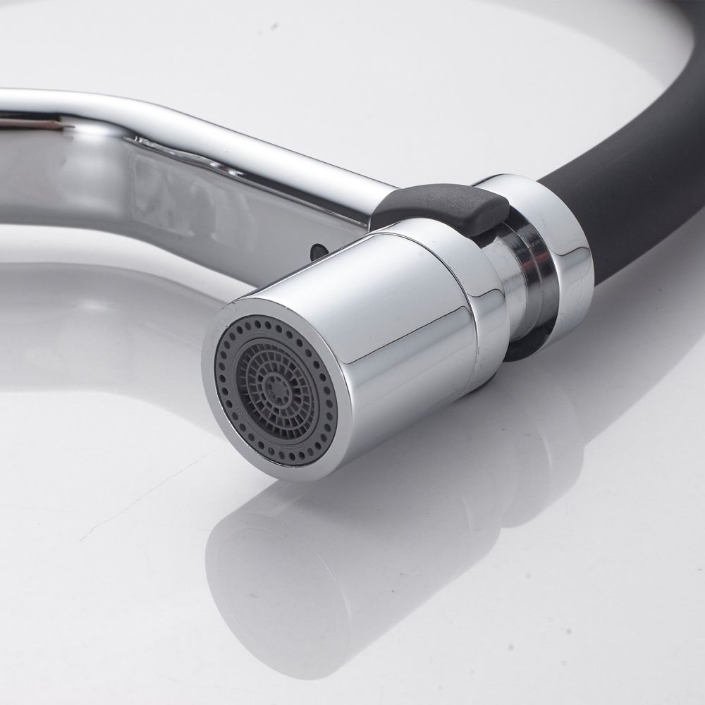 Смеситель для кухни с гибким изливом Shevanik S343-3, хром