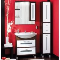 Тумба под раковину Бриклаер Бали 75 Венге Белый глянец