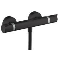 Смеситель для душа, Hansgrohe, Ecostat Comfort, тип открывания воды-вентильный, тип регулирования воды-термостатический картридж, монтаж-вертикальный (настенный), отверстия для монтажа-2, цвет-черный матовый Смеситель для душа, Hansgrohe, Ecostat Comfort, тип открывания воды-вентильный, тип регулирования воды-термостатический картридж, монтаж-вертикальный (настенный), отверстия для монтажа-2, цвет-черный матовый