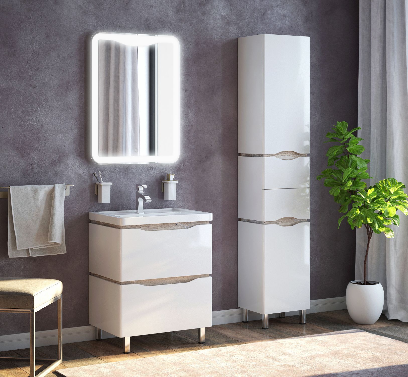 Зеркало LED "Орли 600х800" А, сенсор