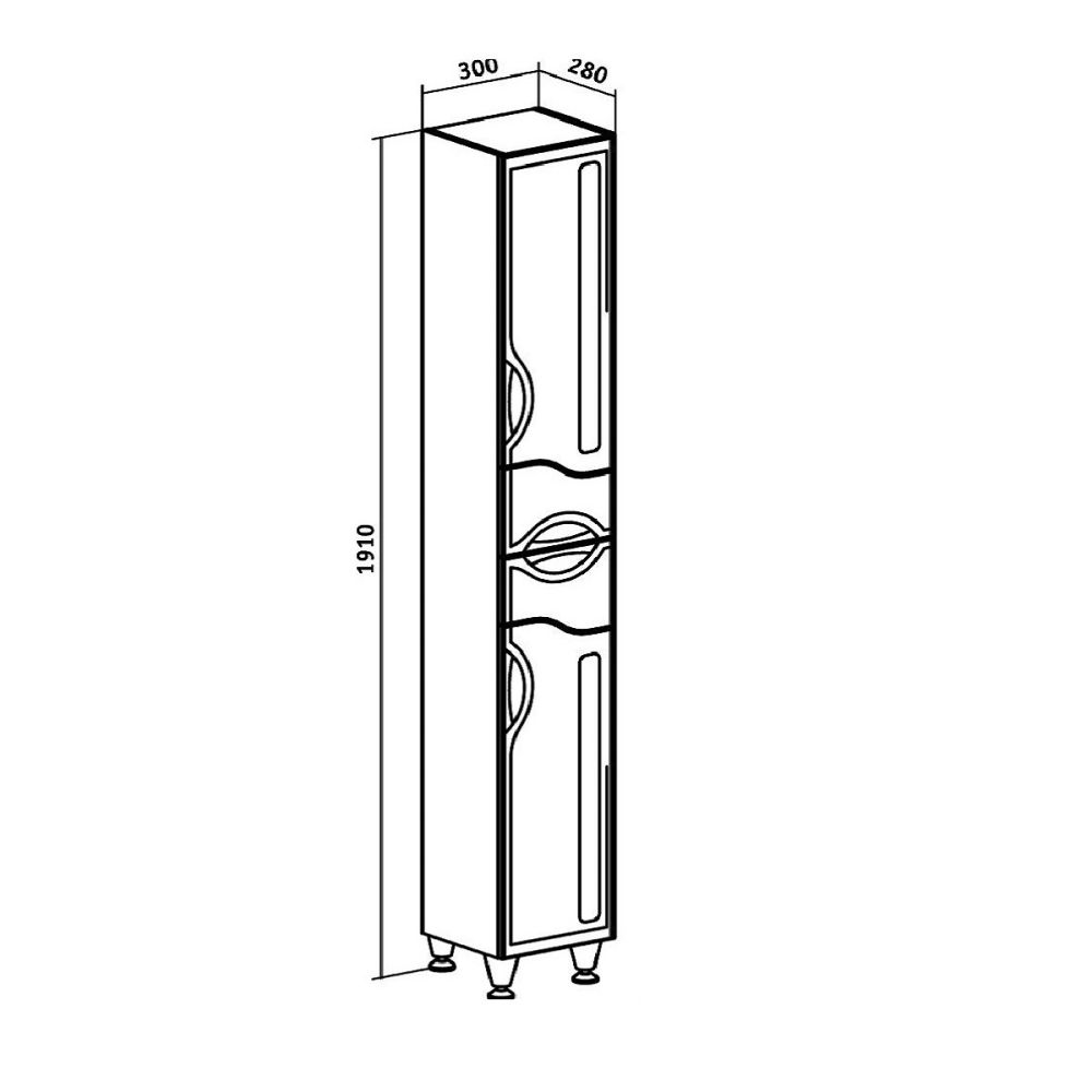 Пенал Runo правый  Толедо 30 (00000001037), артикул 00000001037
