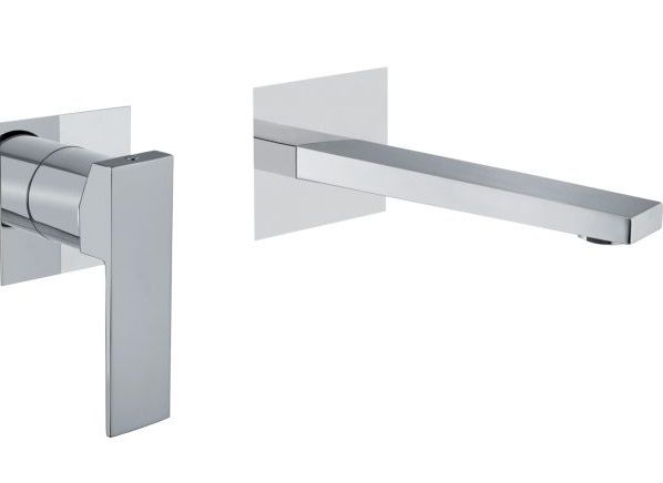 Fiore Kube, встраиваемый в стену однорычажный смеситель для раковины, цвет белый матовый