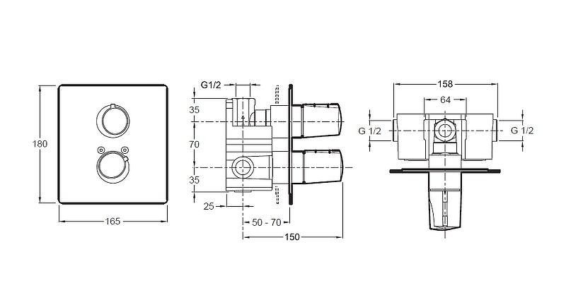 Смеситель для душа Jacob Delafon Symbol E71689-CP с термостатом Хром
