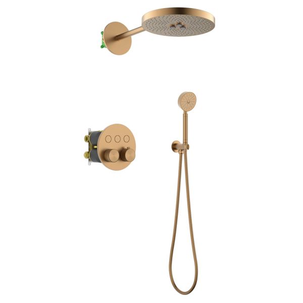 Душевая система встроенная с термостатом Timo Saona розовое золото (SX-2308/19SM)