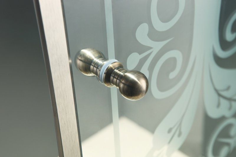 Душевой уголок Cezares Giubileo A-2 90х90 GIUBILEO-A-2-90-SCORREVOLE-CP-Cr стекло прозрачное с матовым принтом профиль Хром