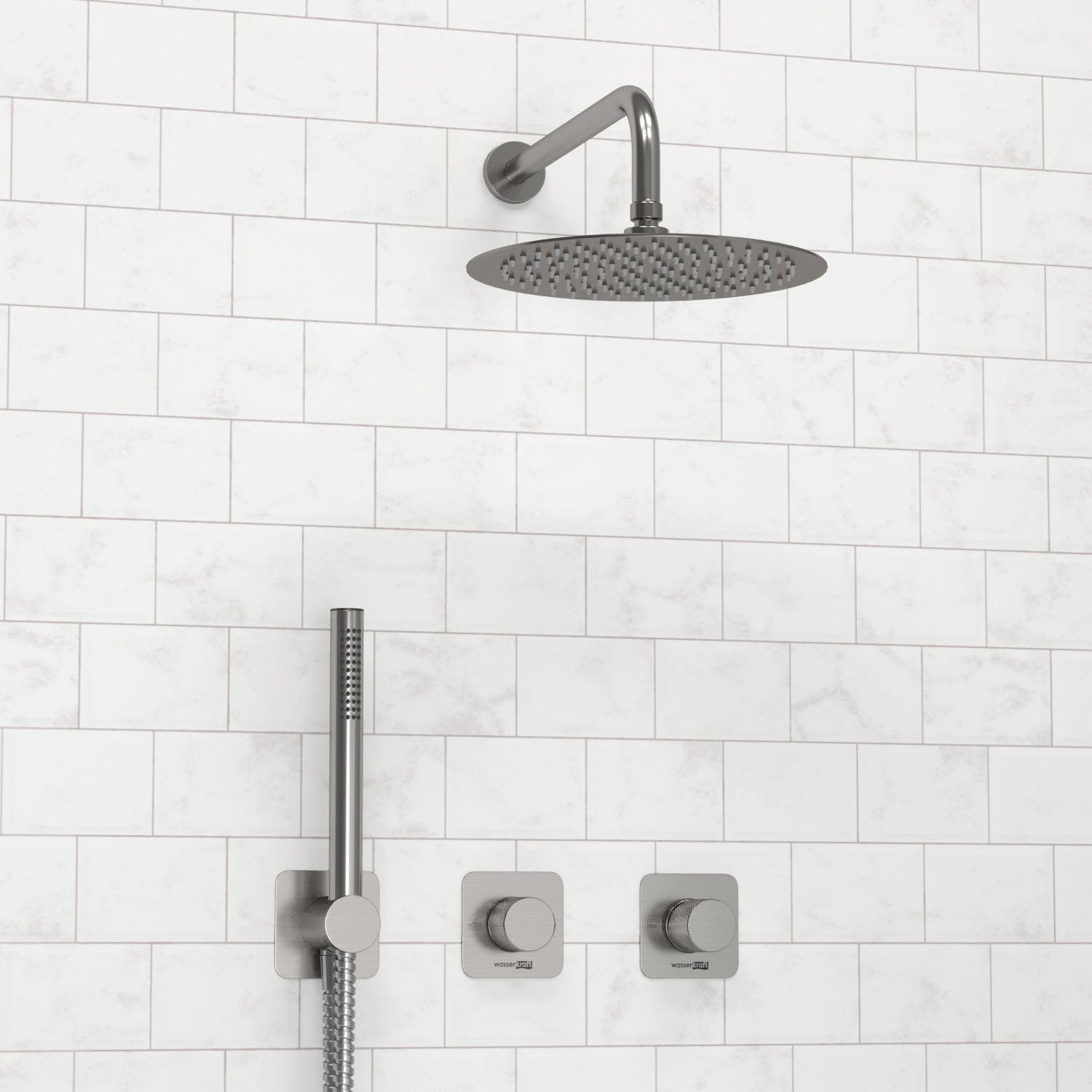 A6451.296.097.121.275.100.276  Встраиваемый комплект для душа с верхней душевой насадкой и лейкой