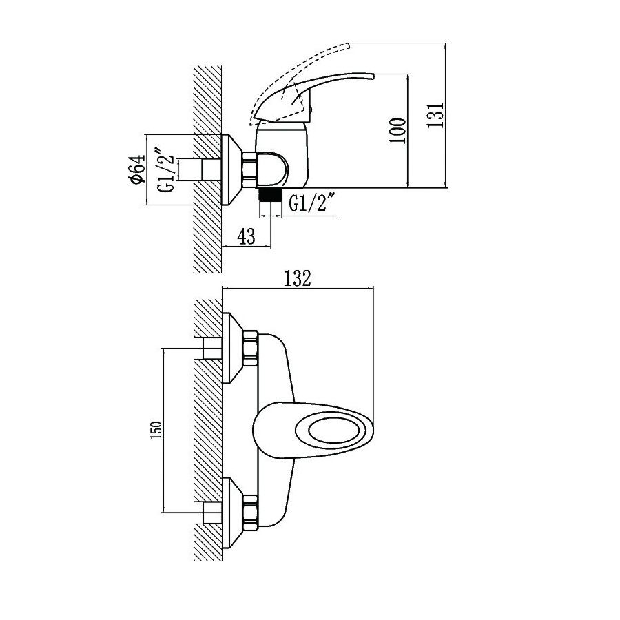 Смеситель для душа Fmark FM3003, хром
