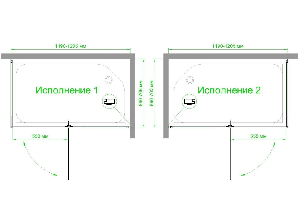 Душевой уголок Royal Bath  RB  HPVD-T 120х70х200 (прозрачное), артикул RB7120HPVD-T