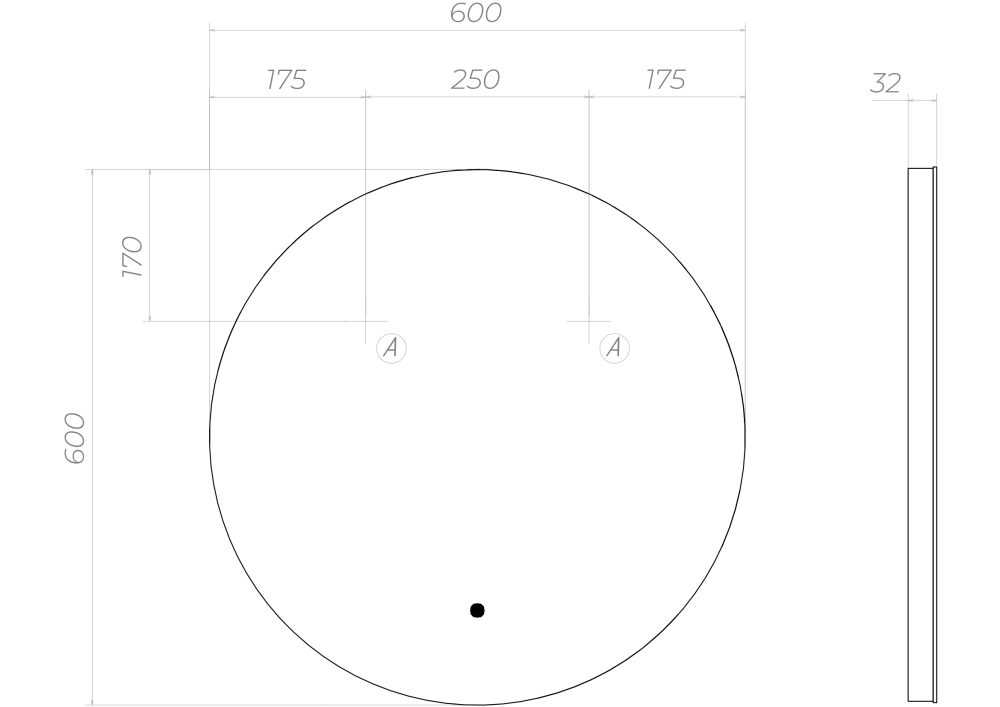 Зеркало VIGO Otti z.OTT.60.Classic, 60 см, артикул z.OTT.60.Classic