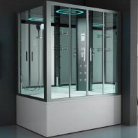 Душевой бокс SSWW BU616 R 170x120 с баней профиль Голубой сапфир матовый задняя стенка зеркальная