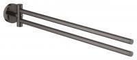 Двойной держатель для полотенца GROHE Essentials, тёмный графит глянец (40371A01) Двойной держатель для полотенца GROHE Essentials, тёмный графит глянец (40371A01)