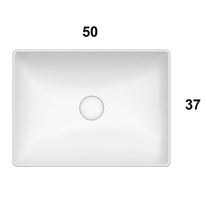 Раковина, Globo, T-EDGE, ширина, мм-500, глубина, мм-370, высота, мм-140, тип установки-накладной (настольный), отверстия для смесителя-отсутствуют, без перелива, материал-керамика, цвет-белый, артикул B6R54BI