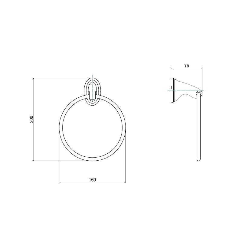 Кольцо для полотенец FASHUN A1504, хром