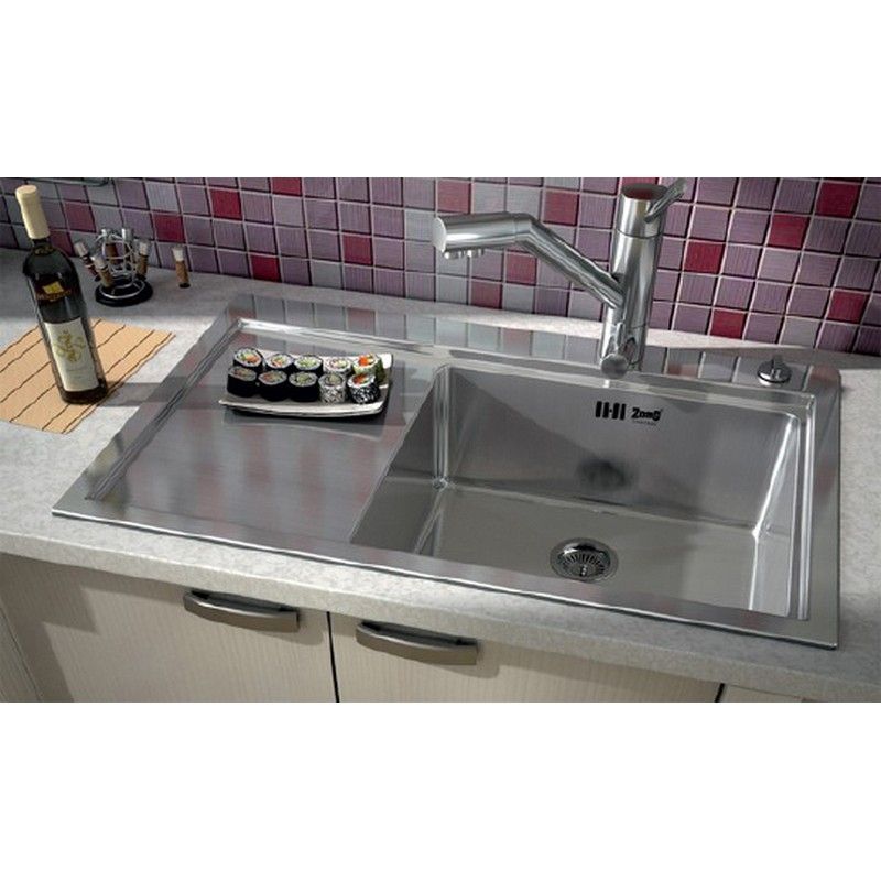 Кухонная мойка ZorG Rx RX-7851-R Матовый хром