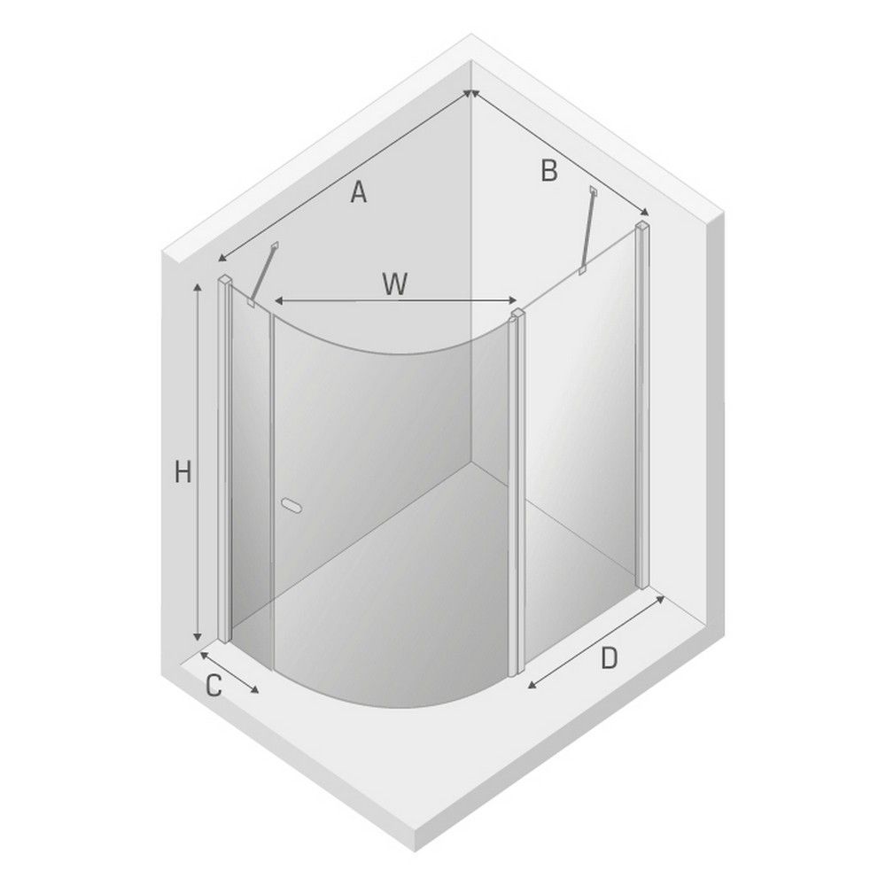 Душевое ограждение NEW TRENDY NEW SOLEO  120x85x195 K-0422 (хром), артикул K-0422