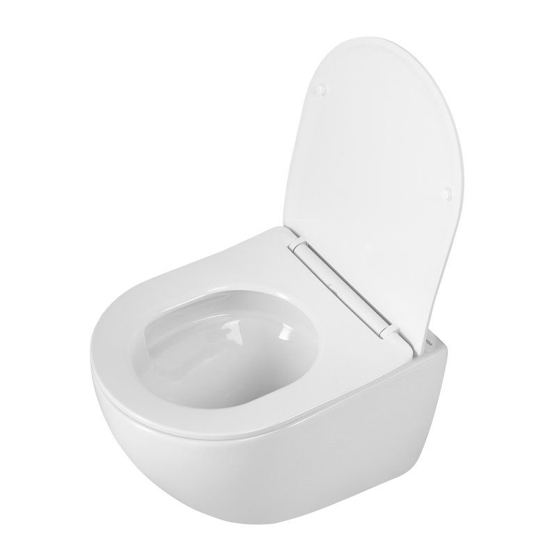 AMANDA-TOR Унитаз подвесной безободковый  со смывом "Торнадо", с сиденьем дюропласт soft close, BB051CH-TOR-FC/SC, артикул BB051CH-TOR-FC/SC