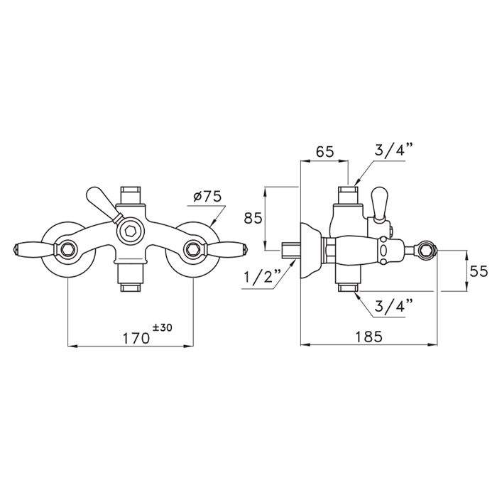 Stella Italica Leve Смеситель для душа 3284, цвет: хром