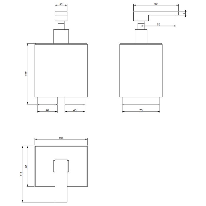 GESSI  INVERSO ACCESSORIES Дозатор для жидкого мыла настольный черный, цвет: Brass Brushed PVD