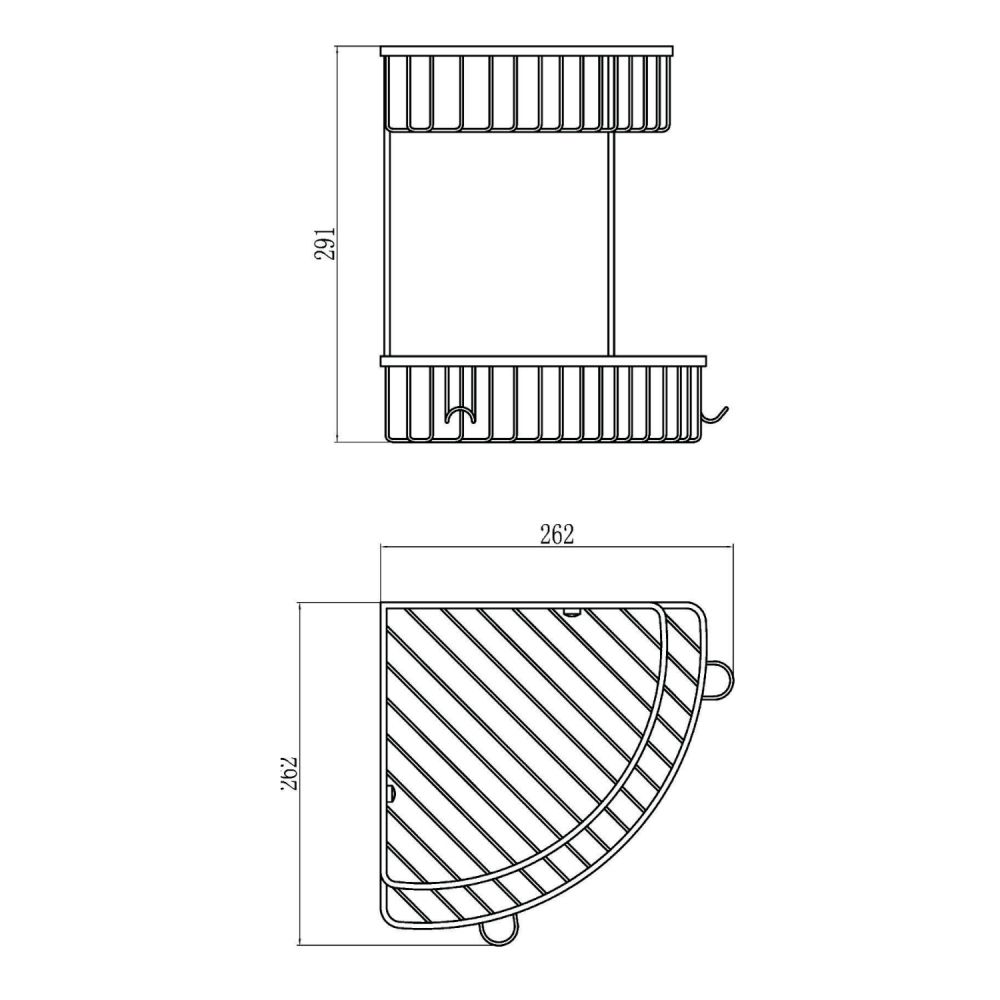 Полка угловая Savol S-002514-2, хром