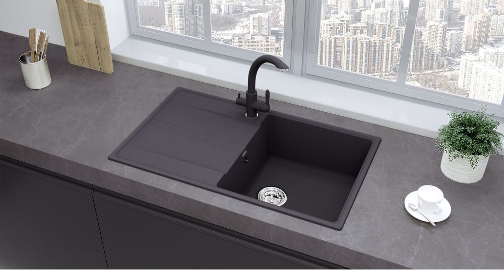 Кухонная мойка Ulgran Quartz Prima 850-08, космос, артикул Prima 850-08